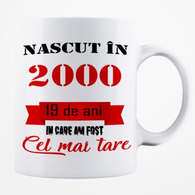 Cană personalizată - Născut în 2000