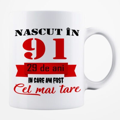 Cană personalizată - Născut în 1991