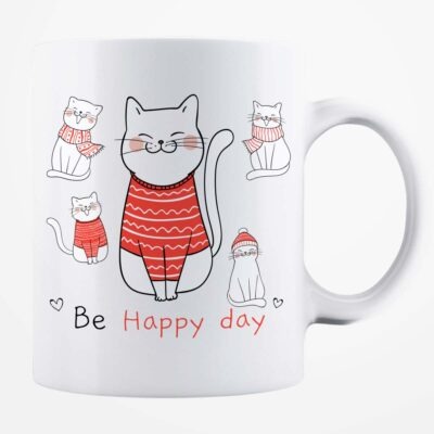 Cană albă personalizată - Be Happy Day 1