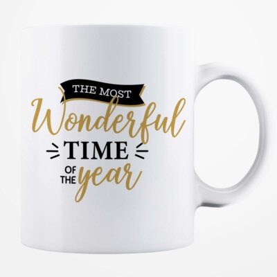 Cană albă personalizată - The most wonderful time of the year