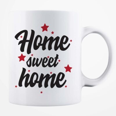 Cană albă personalizată - Home sweet Home