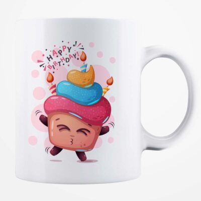 Cană albă personalizată - Happy Birthday