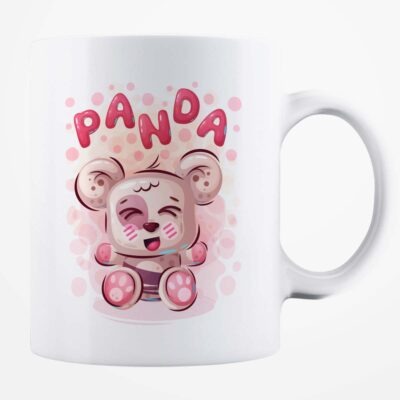 Cană albă personalizată - Panda