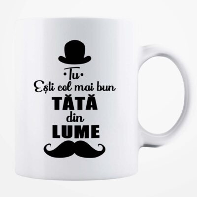 Cană albă personalizată - Cel mai bun tată
