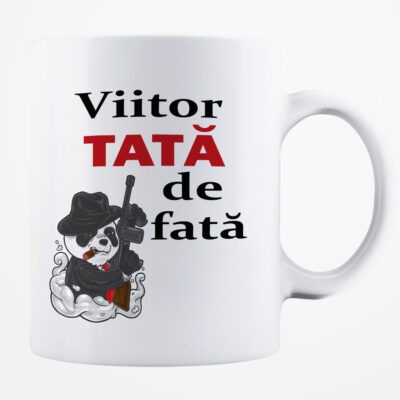 Cană albă personalizată - Viitor tată de fată
