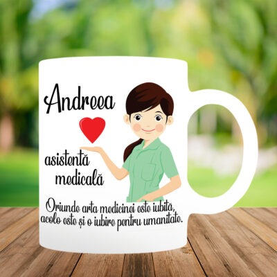 Cană personalizată - Asistentă Medicală