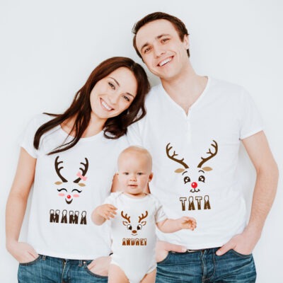 Set Tricouri personalizate pentru seara de Crăciun