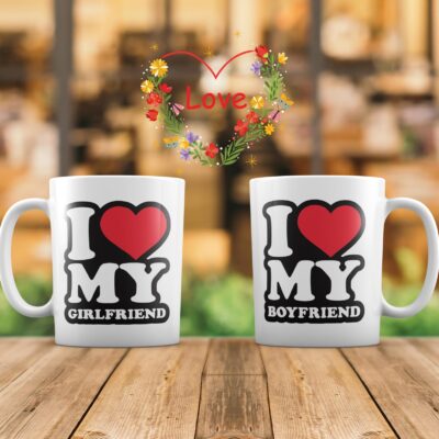 Set căni personalizate -  I love my girlfriend/boyfriend