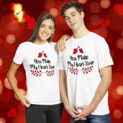Tricouri pentru cupluri ”You Make My Heart Soar”