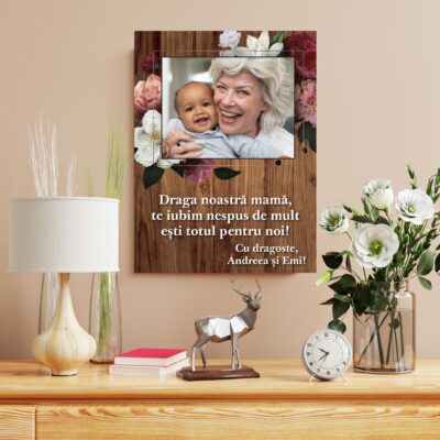 Tablou canvas personalizat  cu text și poză