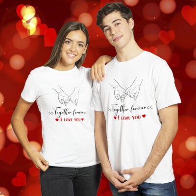 Set tricouri personalizate pentru cupluri -Together forever-
